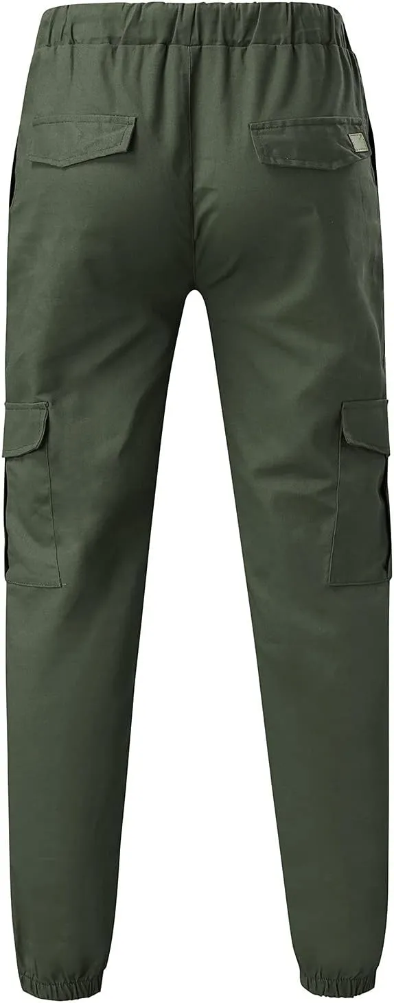 Cargo Sweatpants for Men Hiking Pants Sweatpants Men Men's Sweatpants Overalls Drawstring Multi Pocket Hiking Cotton
