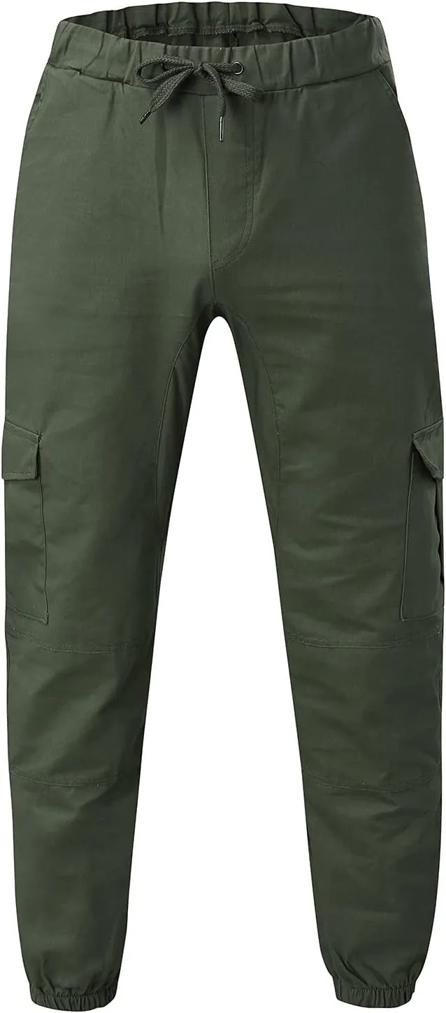 Cargo Sweatpants for Men Hiking Pants Sweatpants Men Men's Sweatpants Overalls Drawstring Multi Pocket Hiking Cotton
