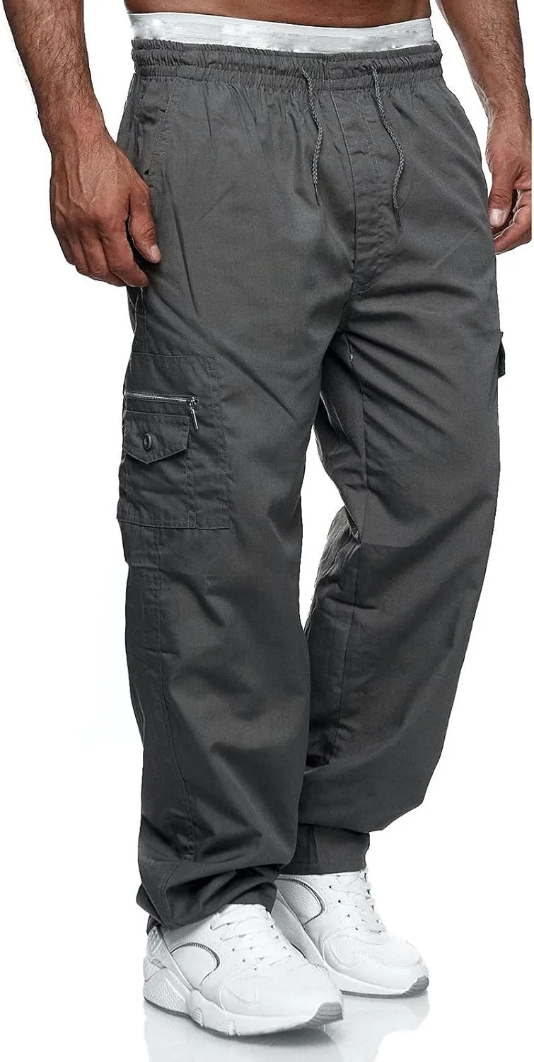 Cargo Sweatpants for Men Men's Cargo Sweatpants with Pockets for Workout Jogging Running Men's Heavyweight Sweatpants