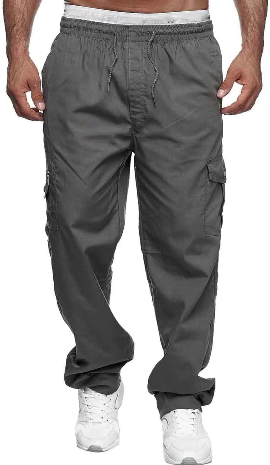 Cargo Sweatpants for Men Men's Cargo Sweatpants with Pockets for Workout Jogging Running Men's Heavyweight Sweatpants