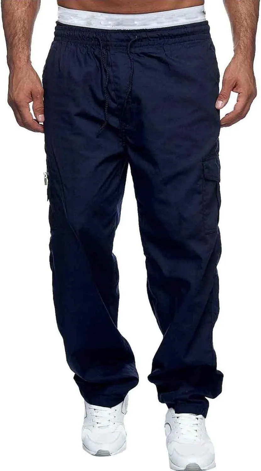 Cargo Sweatpants for Men Men's Cargo Sweatpants with Pockets for Workout Jogging Running Men's Heavyweight Sweatpants