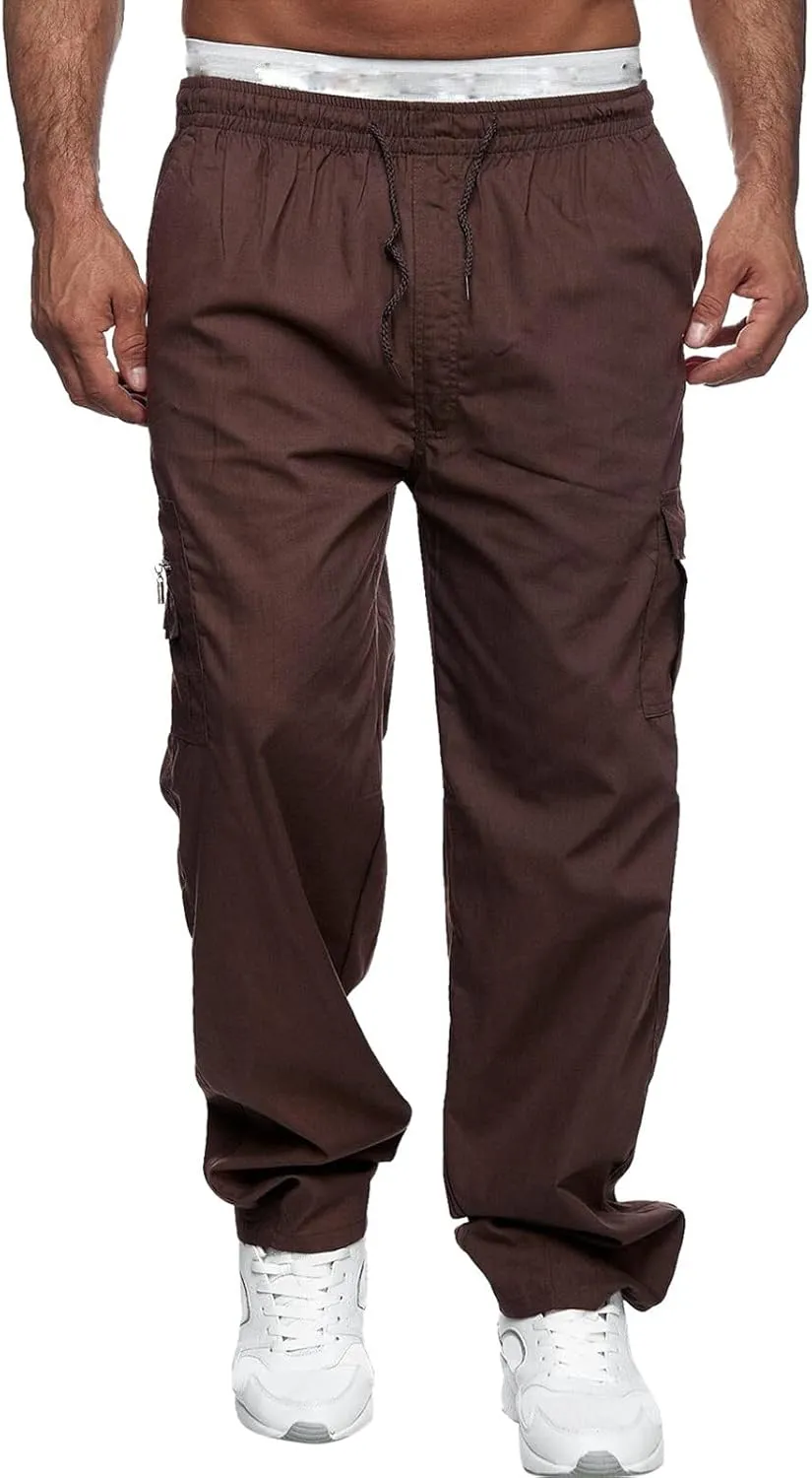 Cargo Sweatpants for Men Men's Cargo Sweatpants with Pockets for Workout Jogging Running Men's Heavyweight Sweatpants