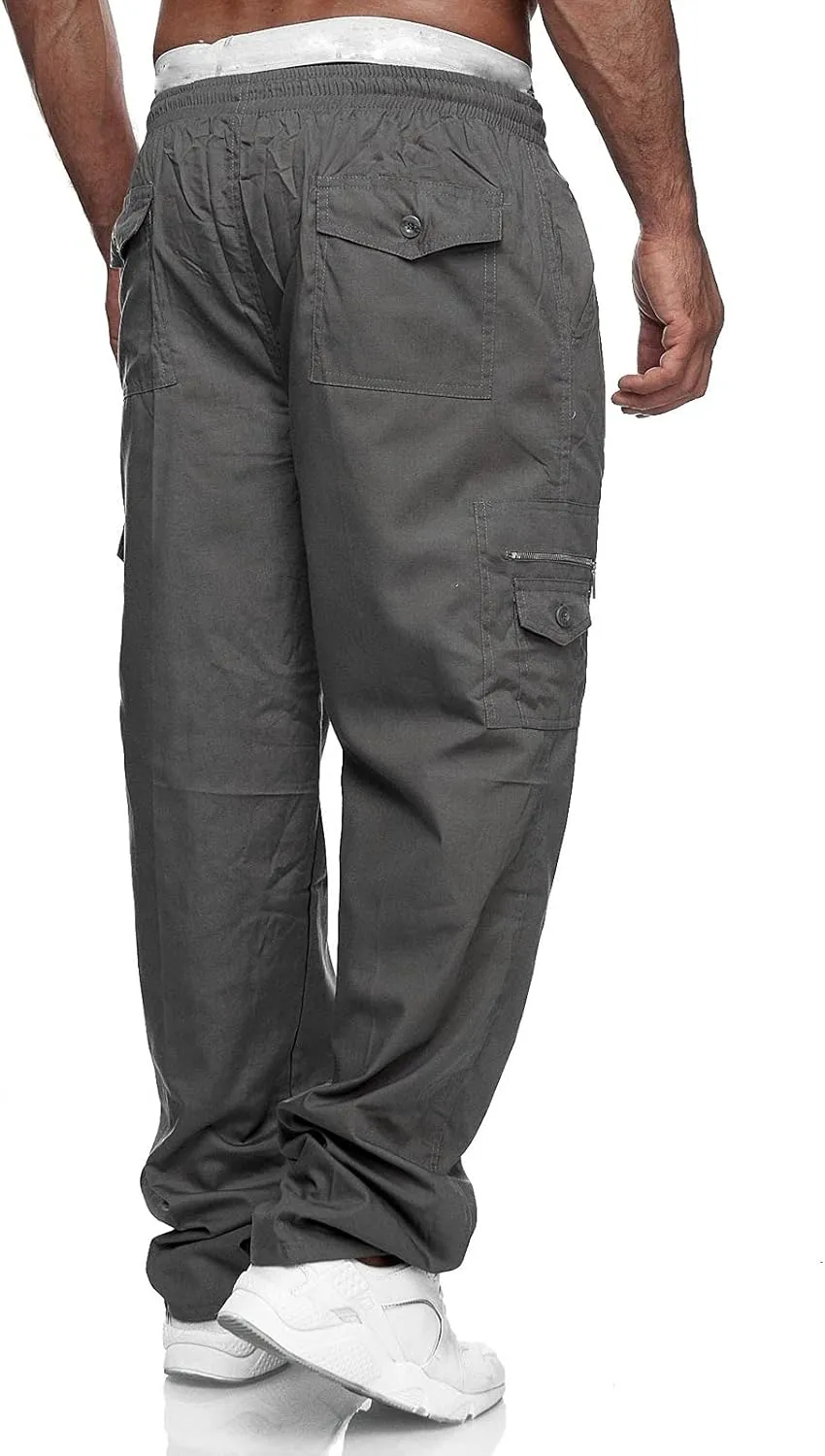 Cargo Sweatpants for Men Men's Cargo Sweatpants with Pockets for Workout Jogging Running Men's Heavyweight Sweatpants