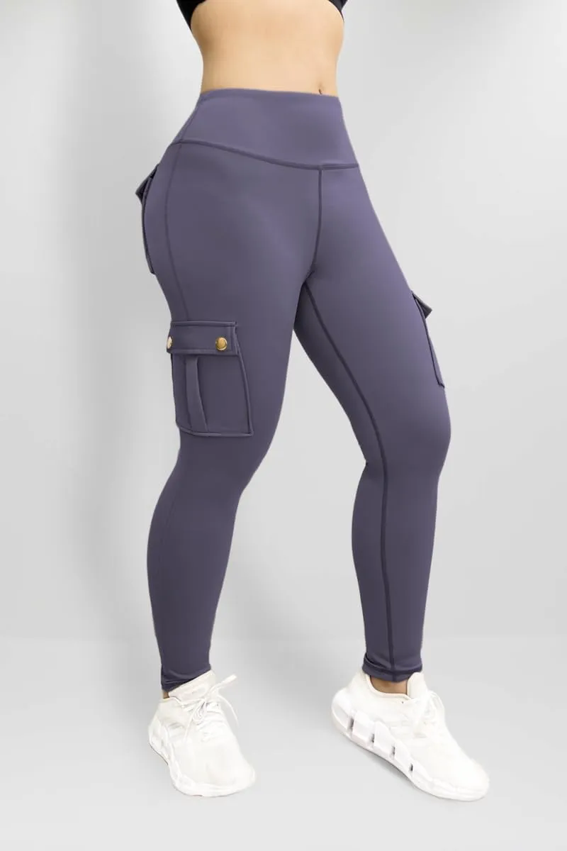 Cargo Yoga Pants for Women Scrunch Butt Lifting Leggings Tummy Control High Waisted Yoga Pants Workout Gym Tights