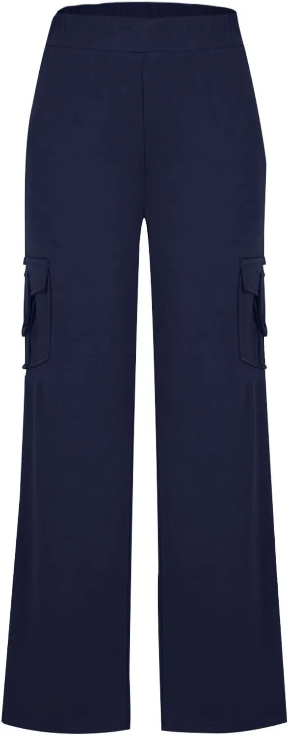 Cargo Yoga Pants for Women Trouser Style Flare Leggings with Pockets Boot Cut High Waist Long Workout Yoga Pants