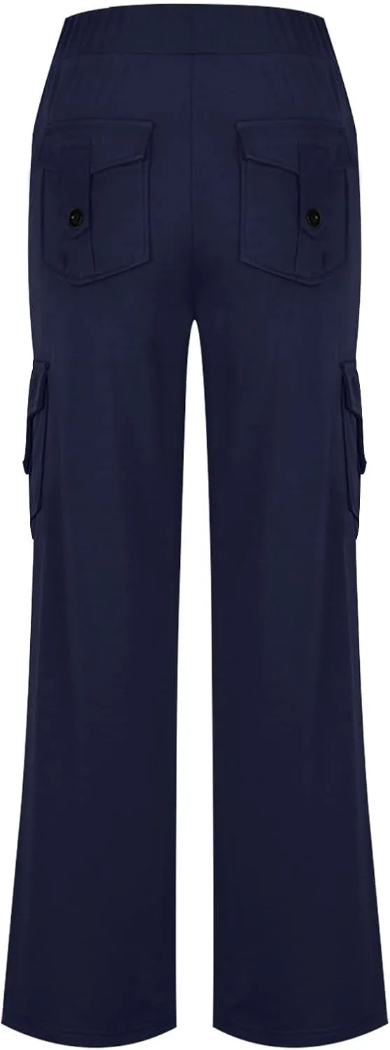 Cargo Yoga Pants for Women Trouser Style Flare Leggings with Pockets Boot Cut High Waist Long Workout Yoga Pants