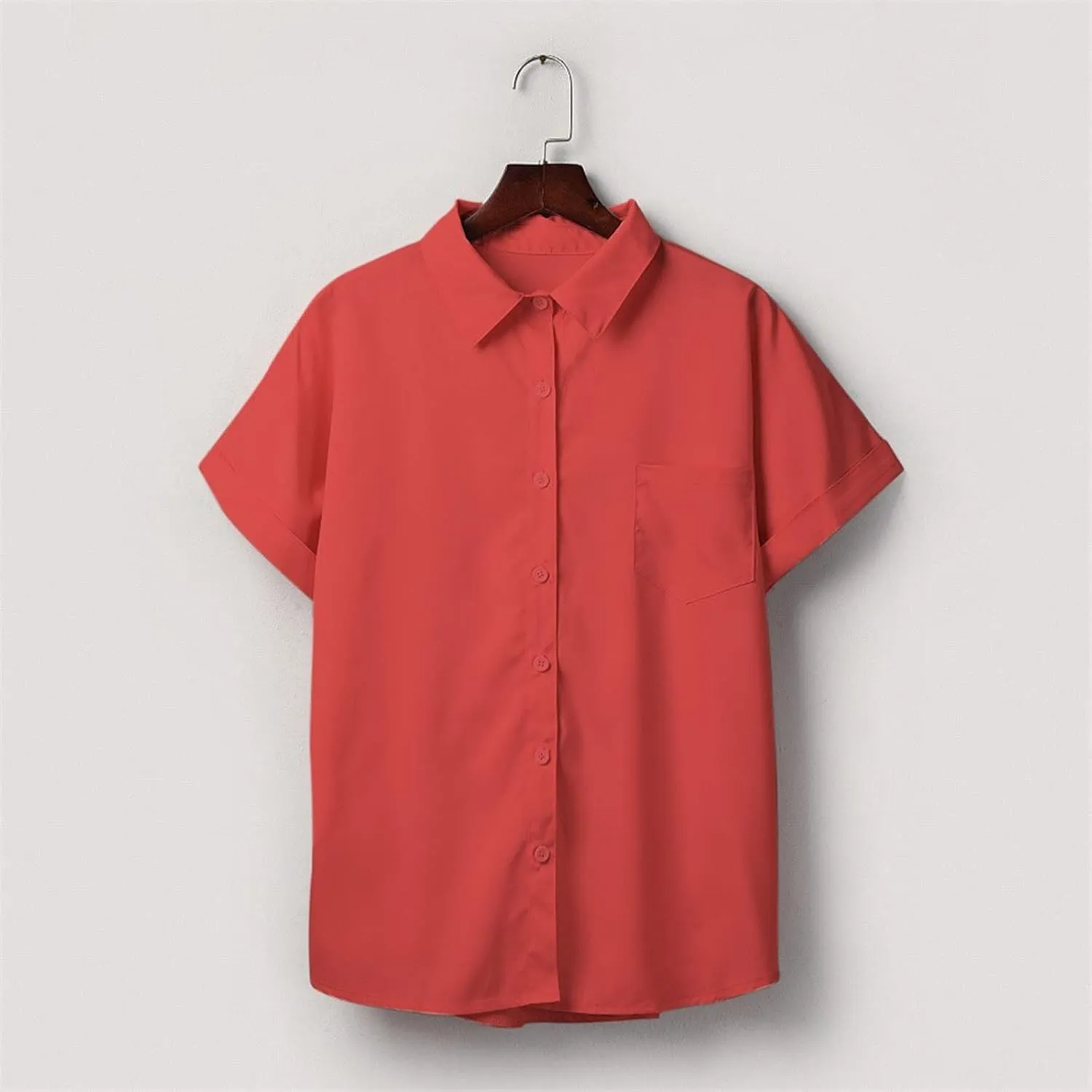 Ceboyel Womens Cotton Linen Button Down Shirts Short Sleeve Summer Tops Dressy Casual Collared Cute Ladies Work Blouses
