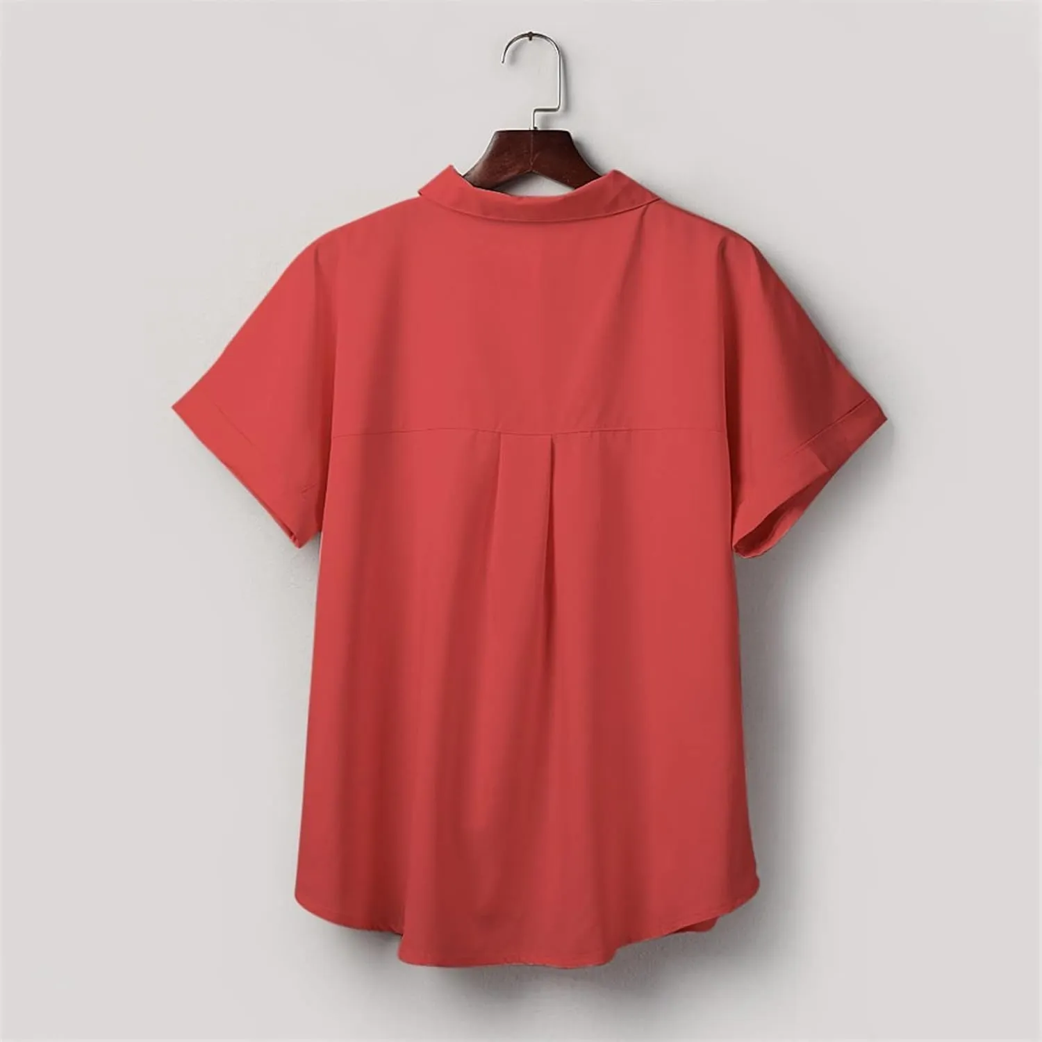 Ceboyel Womens Cotton Linen Button Down Shirts Short Sleeve Summer Tops Dressy Casual Collared Cute Ladies Work Blouses
