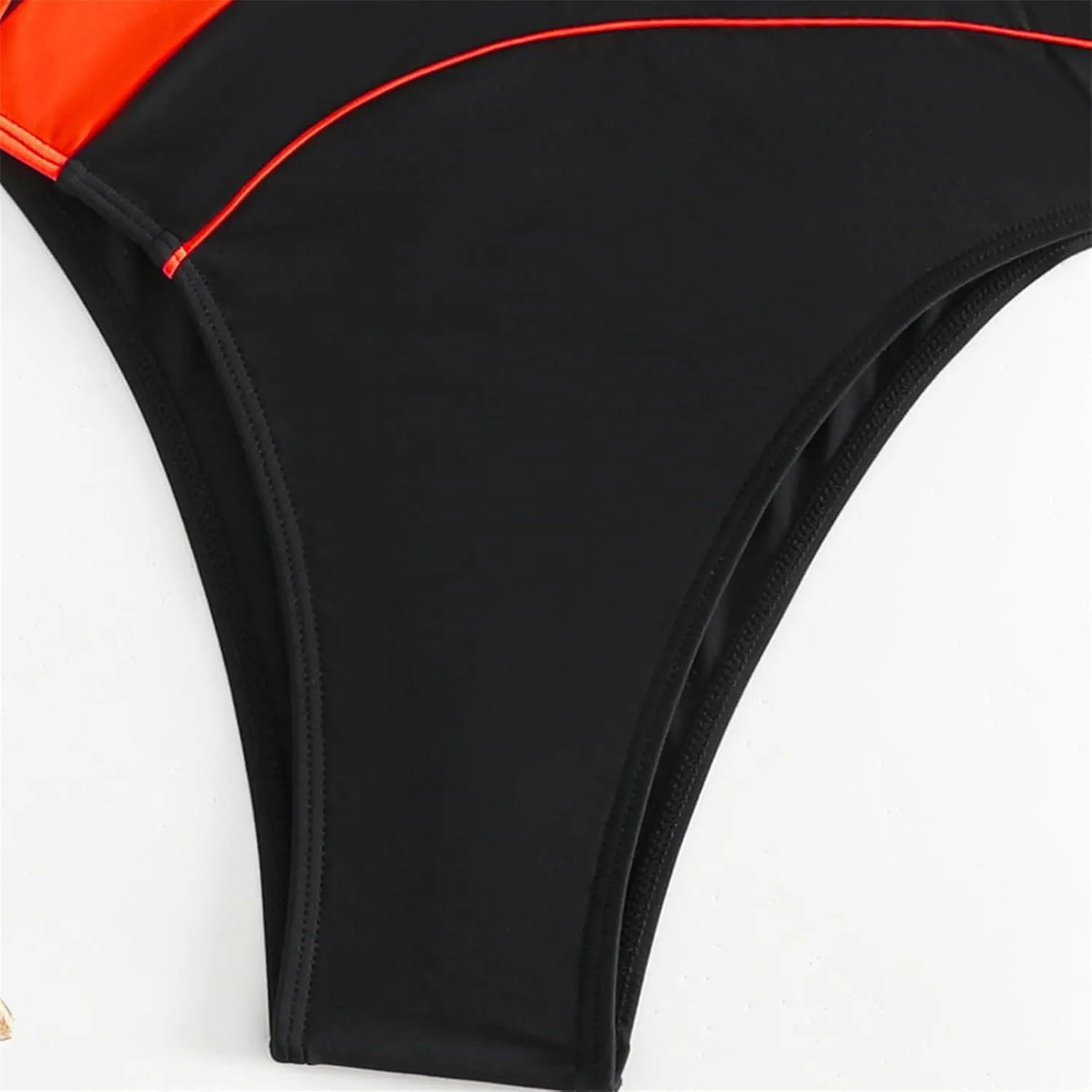 Color Block Women One Piece Swimsuit Tummy Control One-Piece Crewneck Sleeveless Backless Swimwear Cheeky Bathing Suit
