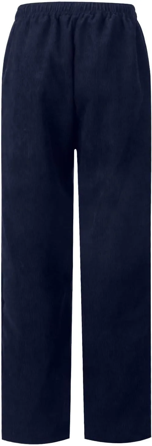 Corduroy Pants Women Casual Elastic High Waisted Straight Leg Pants Soft Comfy Drawstring Lounge Trousers