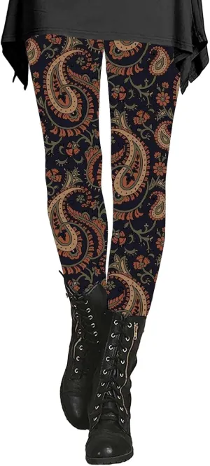 Cotton Leggings for Women High Waisted Patterned Yoga Pants for Women Patterned Yoga Pants