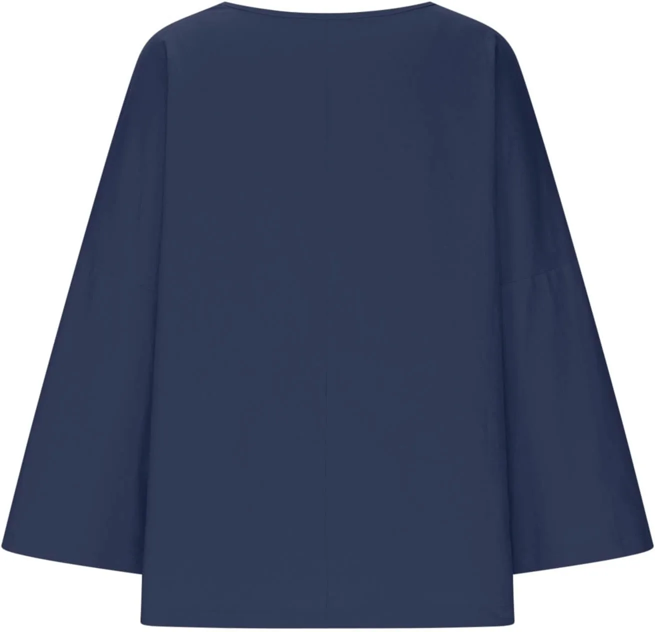 Cotton Linen Shirts for Women Solid Color Basic Long Sleeve Tee Tops Summer Casual Crew Neck Split Hem Tunic Blouses