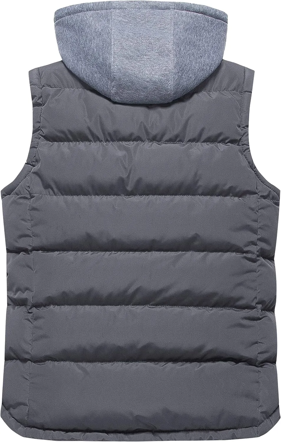 CREATMO US Men's Outdoor Winter Vest Outerwear Removable Hooded Padded Puffer Sleeveless Vest