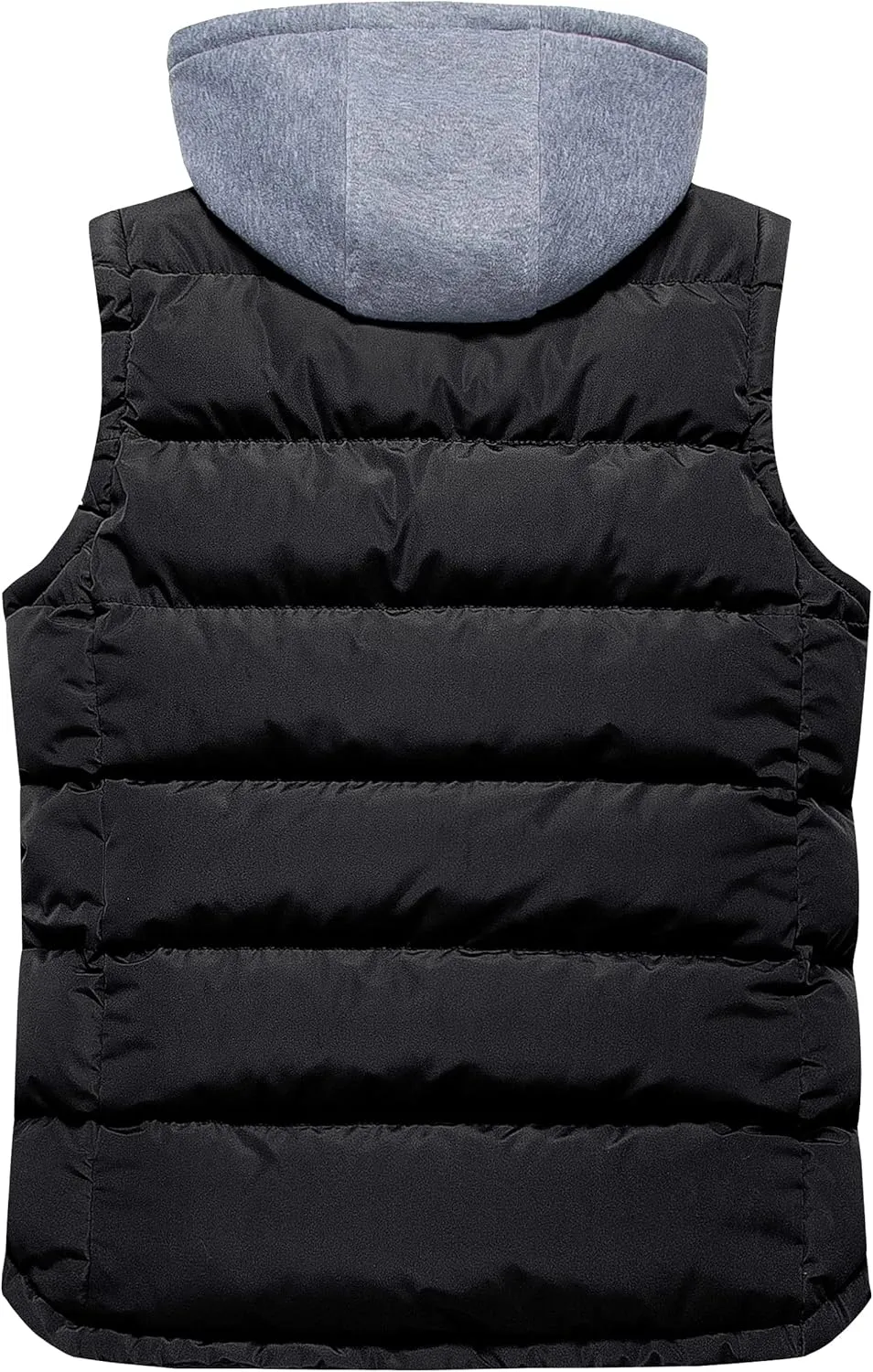 CREATMO US Men's Outdoor Winter Vest Outerwear Removable Hooded Padded Puffer Sleeveless Vest