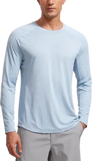 CRZ YOGA Lightweight Long Sleeve Shirts for Men Moisture Wicking Quick Dry T-Shirt Workout Running Basic Tee Tops