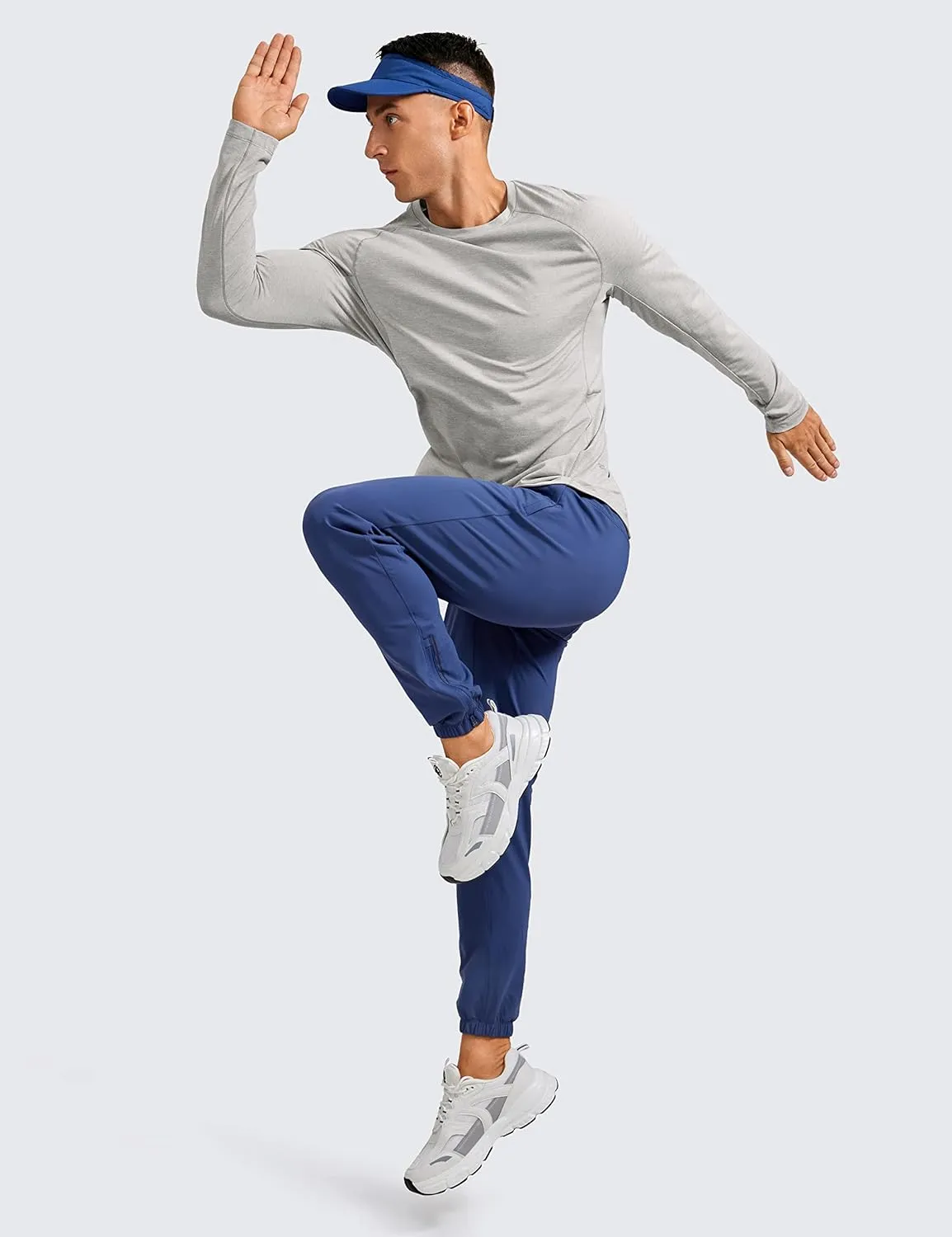CRZ YOGA Lightweight Long Sleeve Shirts for Men Moisture Wicking Quick Dry T-Shirt Workout Running Basic Tee Tops