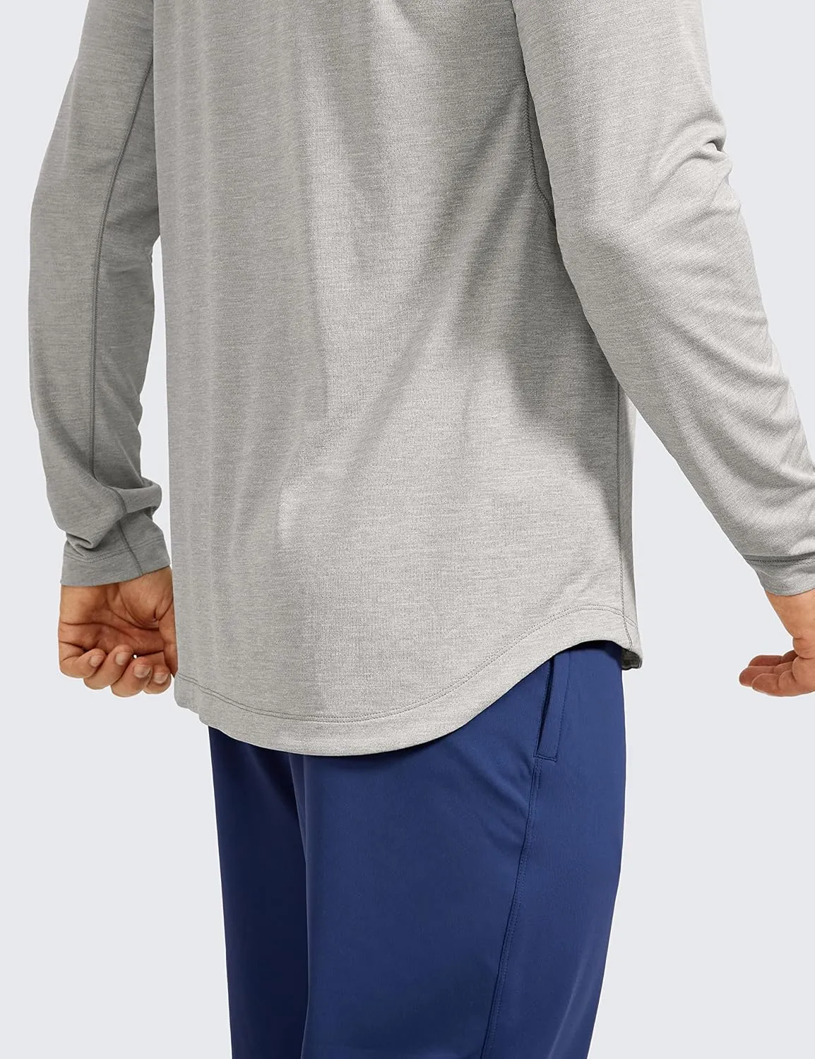 CRZ YOGA Lightweight Long Sleeve Shirts for Men Moisture Wicking Quick Dry T-Shirt Workout Running Basic Tee Tops