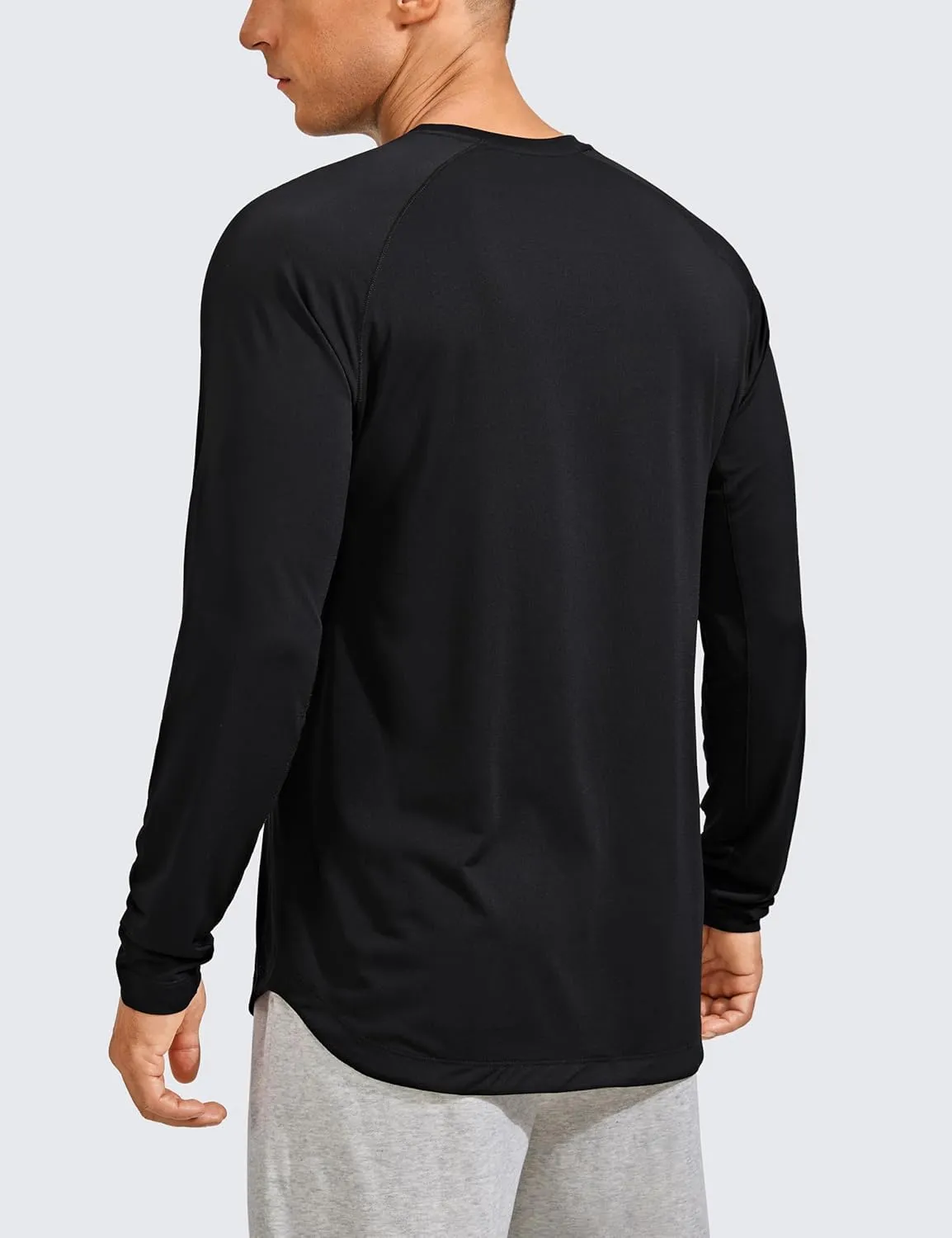 CRZ YOGA Lightweight Long Sleeve Shirts for Men Moisture Wicking Quick Dry T-Shirt Workout Running Basic Tee Tops