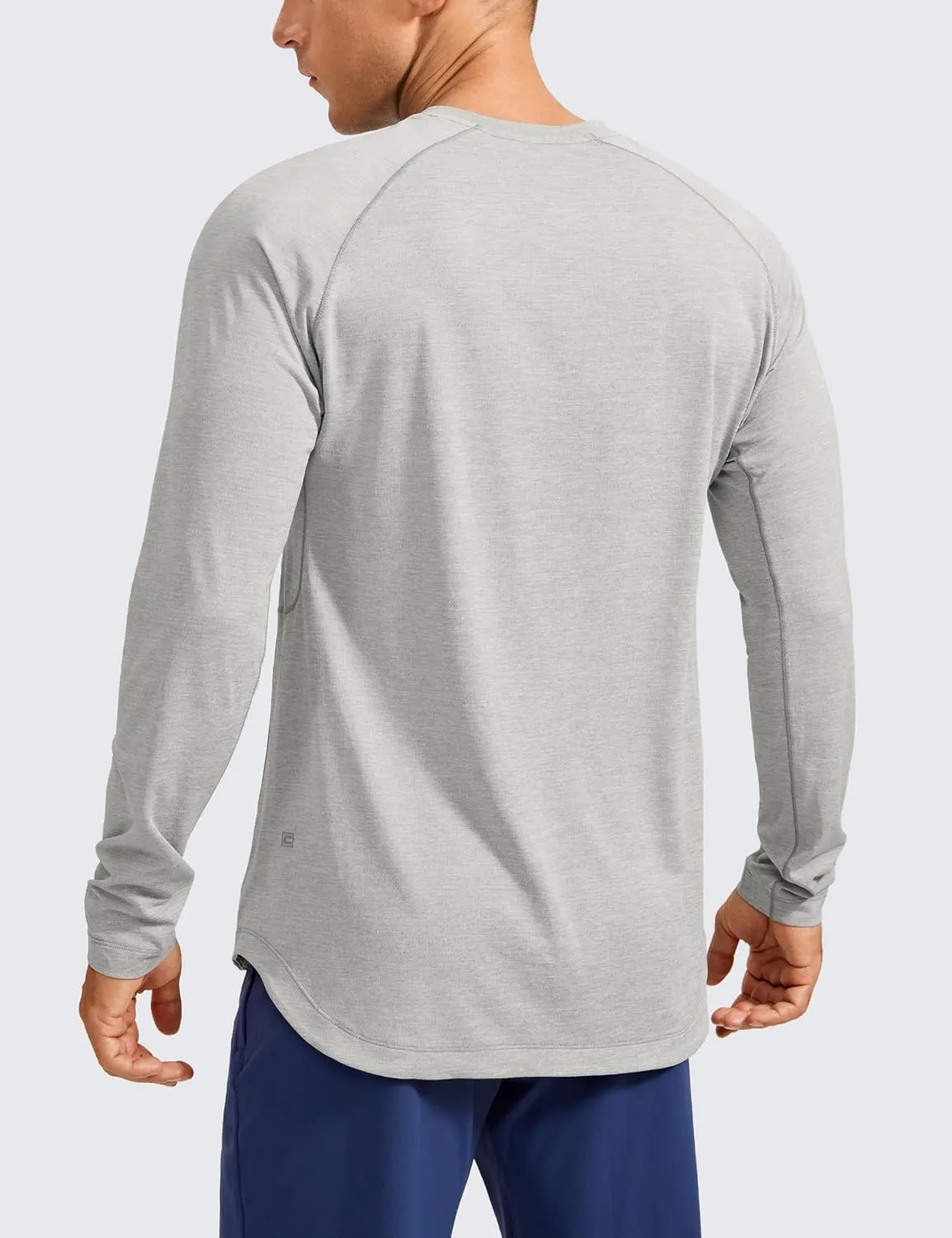 CRZ YOGA Lightweight Long Sleeve Shirts for Men Moisture Wicking Quick Dry T-Shirt Workout Running Basic Tee Tops