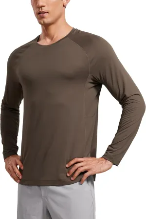 CRZ YOGA Lightweight Long Sleeve Shirts for Men Moisture Wicking Quick Dry T-Shirt Workout Running Basic Tee Tops