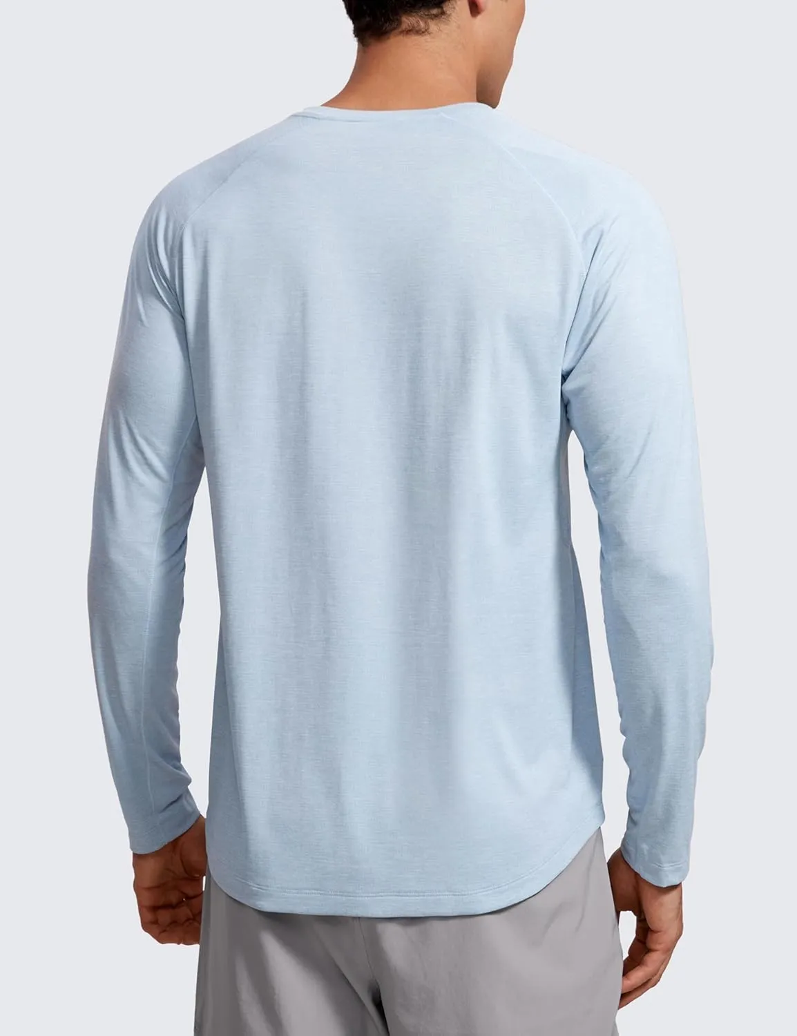 CRZ YOGA Lightweight Long Sleeve Shirts for Men Moisture Wicking Quick Dry T-Shirt Workout Running Basic Tee Tops