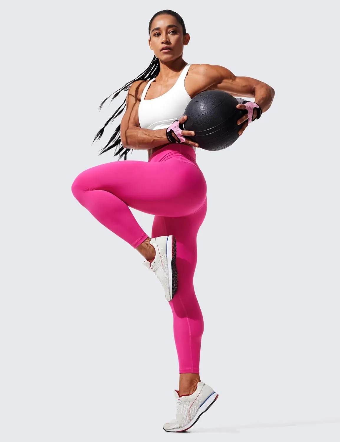 CRZ YOGA Women's Hugged Feeling Compression Leggings - Thick High Waisted Workout Leggings 25"