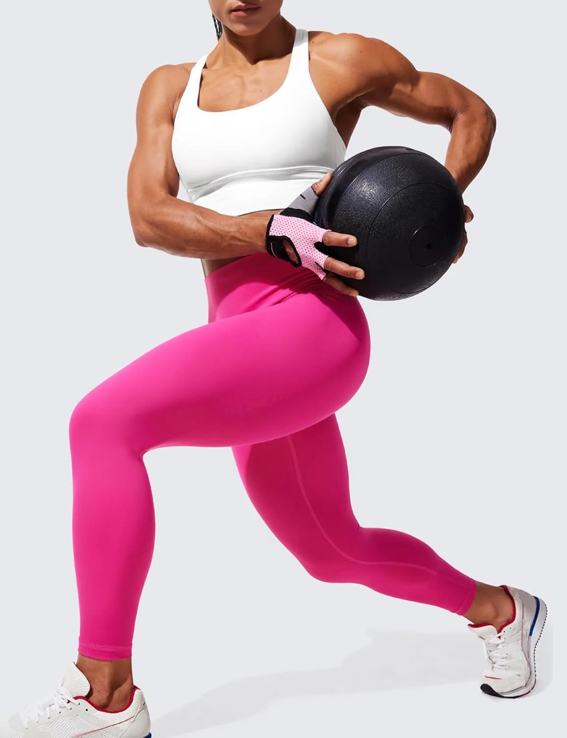 CRZ YOGA Women's Hugged Feeling Compression Leggings - Thick High Waisted Workout Leggings 25"