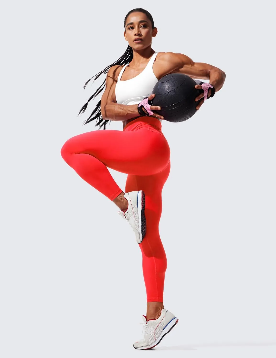 CRZ YOGA Women's Hugged Feeling Compression Leggings - Thick High Waisted Workout Leggings 25"