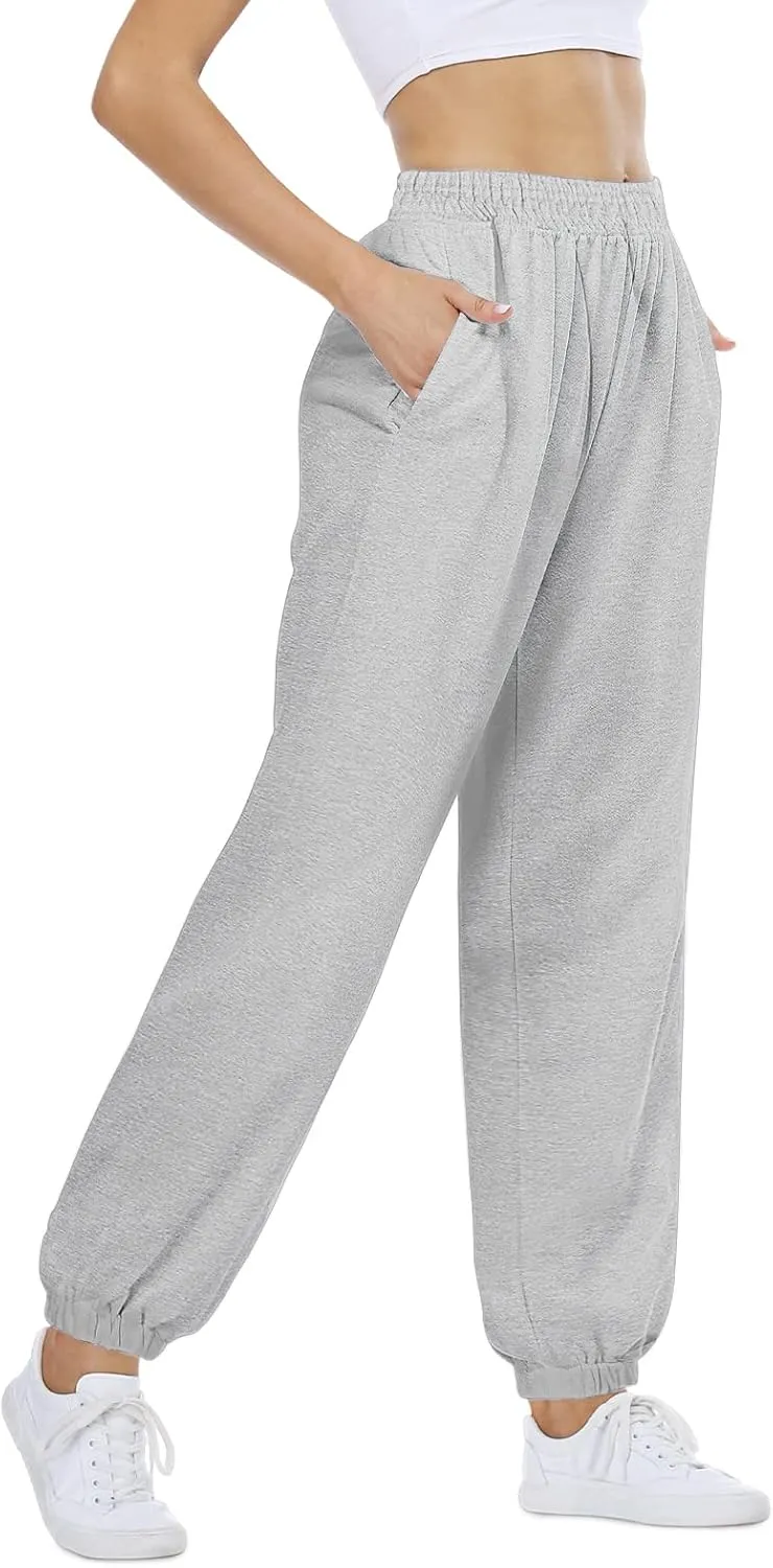 CYiNu Womens Yoga Pants Lounge Baggy Straight Wide Leg Sweatpants Bottom Slit Yoga Pants with Pockets