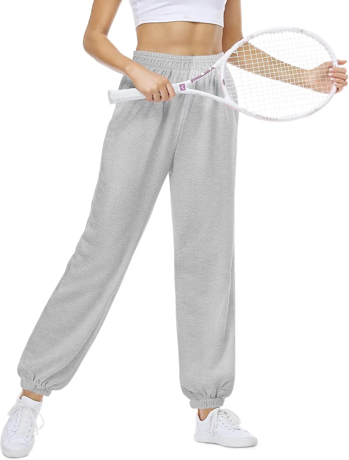 CYiNu Womens Yoga Pants Lounge Baggy Straight Wide Leg Sweatpants Bottom Slit Yoga Pants with Pockets