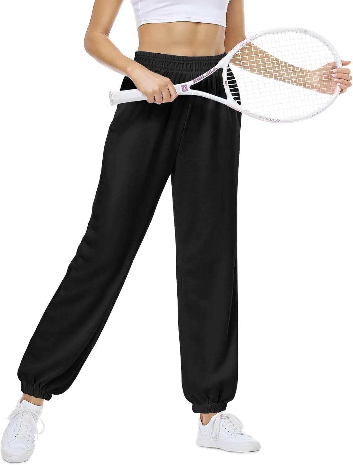 CYiNu Womens Yoga Pants Lounge Baggy Straight Wide Leg Sweatpants Bottom Slit Yoga Pants with Pockets