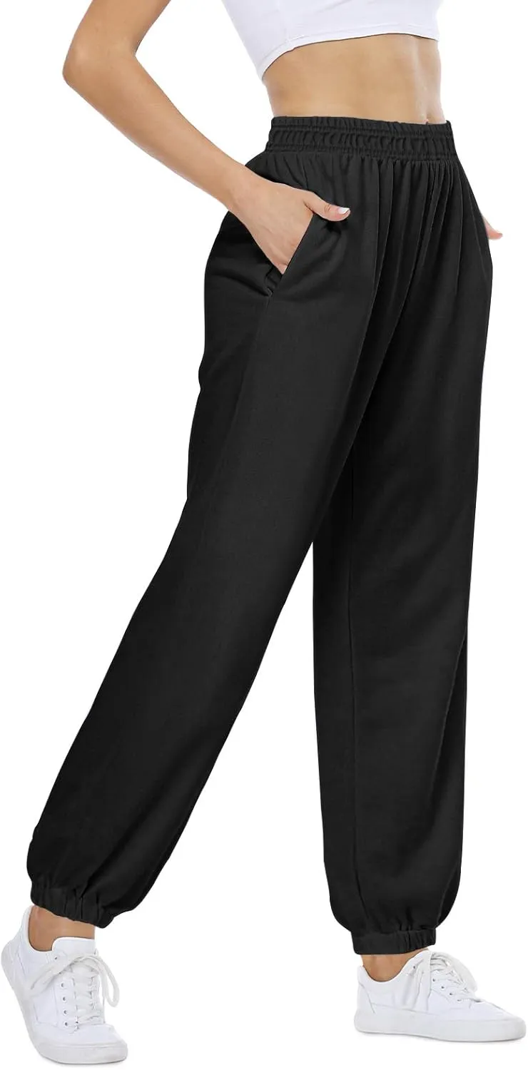 CYiNu Womens Yoga Pants Lounge Baggy Straight Wide Leg Sweatpants Bottom Slit Yoga Pants with Pockets