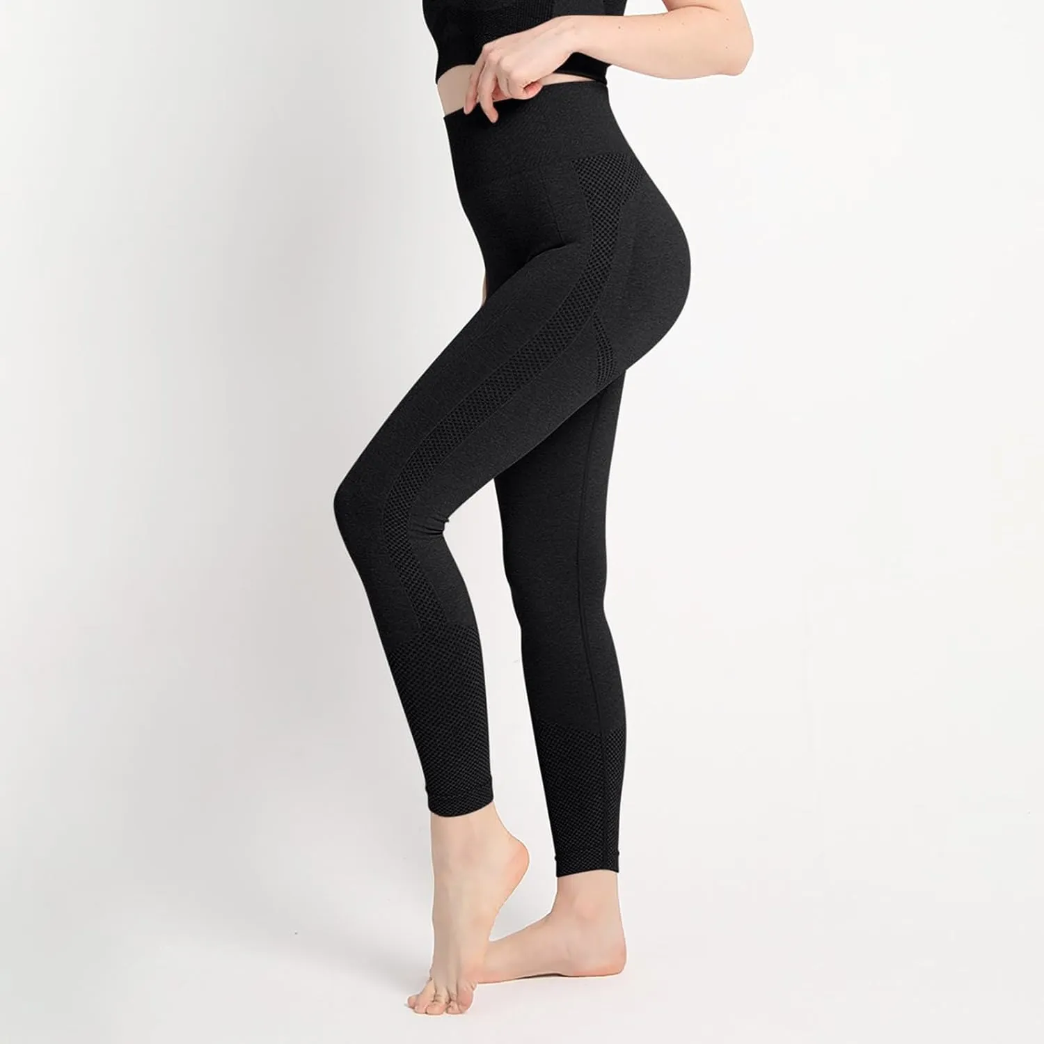 DASAYO Women's Compression Yoga Pants Solid Color High Waist Tummy Control Full Length Shaping Leggings