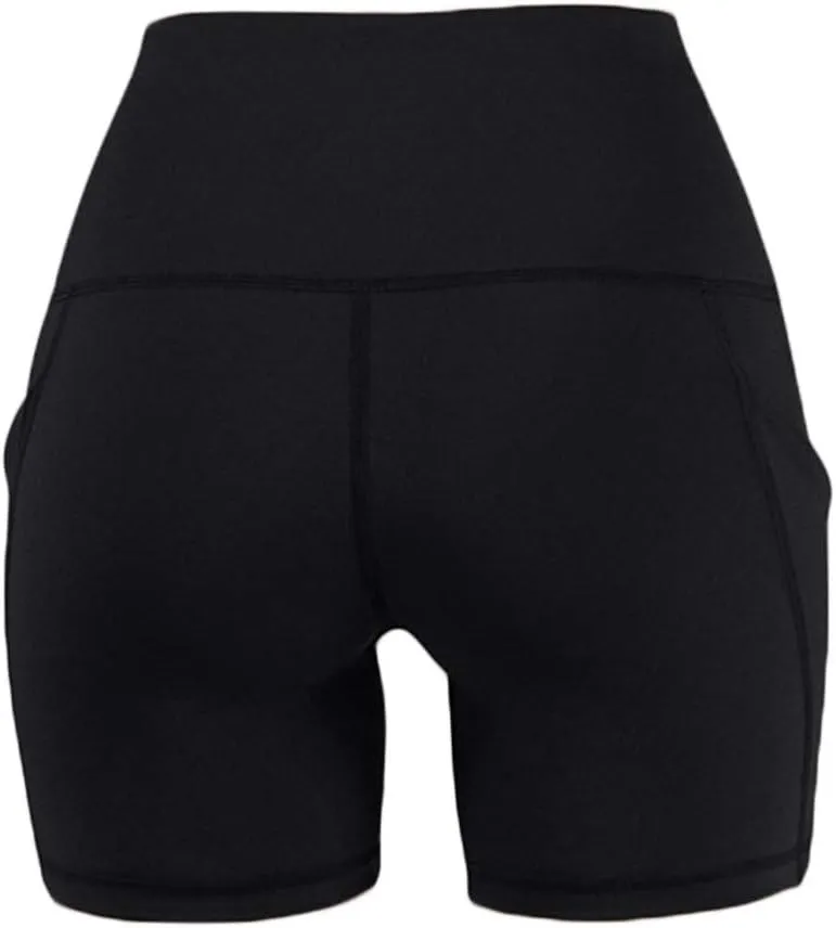DASAYO Womens High Waist Stretch Skinny Yoga Shorts Professional Workout Shorts Side Pockets Soft Tummy Control Biker Shorts