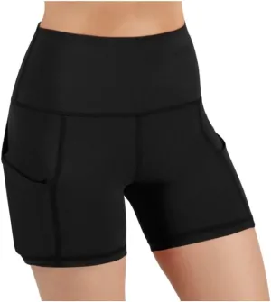 DASAYO Womens High Waist Stretch Skinny Yoga Shorts Professional Workout Shorts Side Pockets Soft Tummy Control Biker Shorts