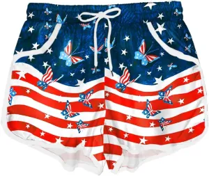 Deerose Kids American Flag Swim Shorts Quick Dry Swimming Board Shorts Active Swim Trunk 5-14 Years
