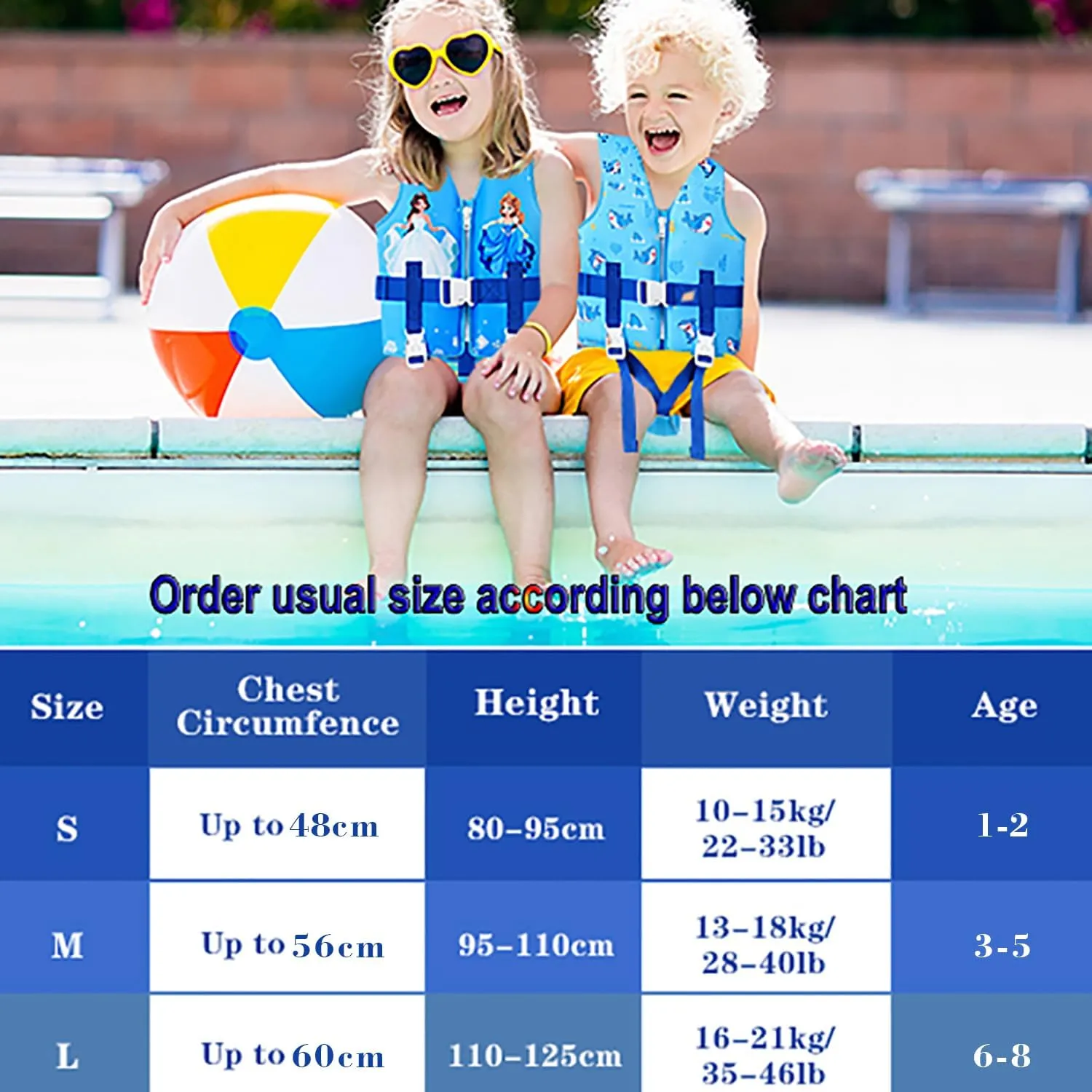 DOOHALO Toddler Swim Vest Kids Swimming Training Vest for Boys Girls Suitable for Age 1 to 8 Years 20Ibs - 46Ibs