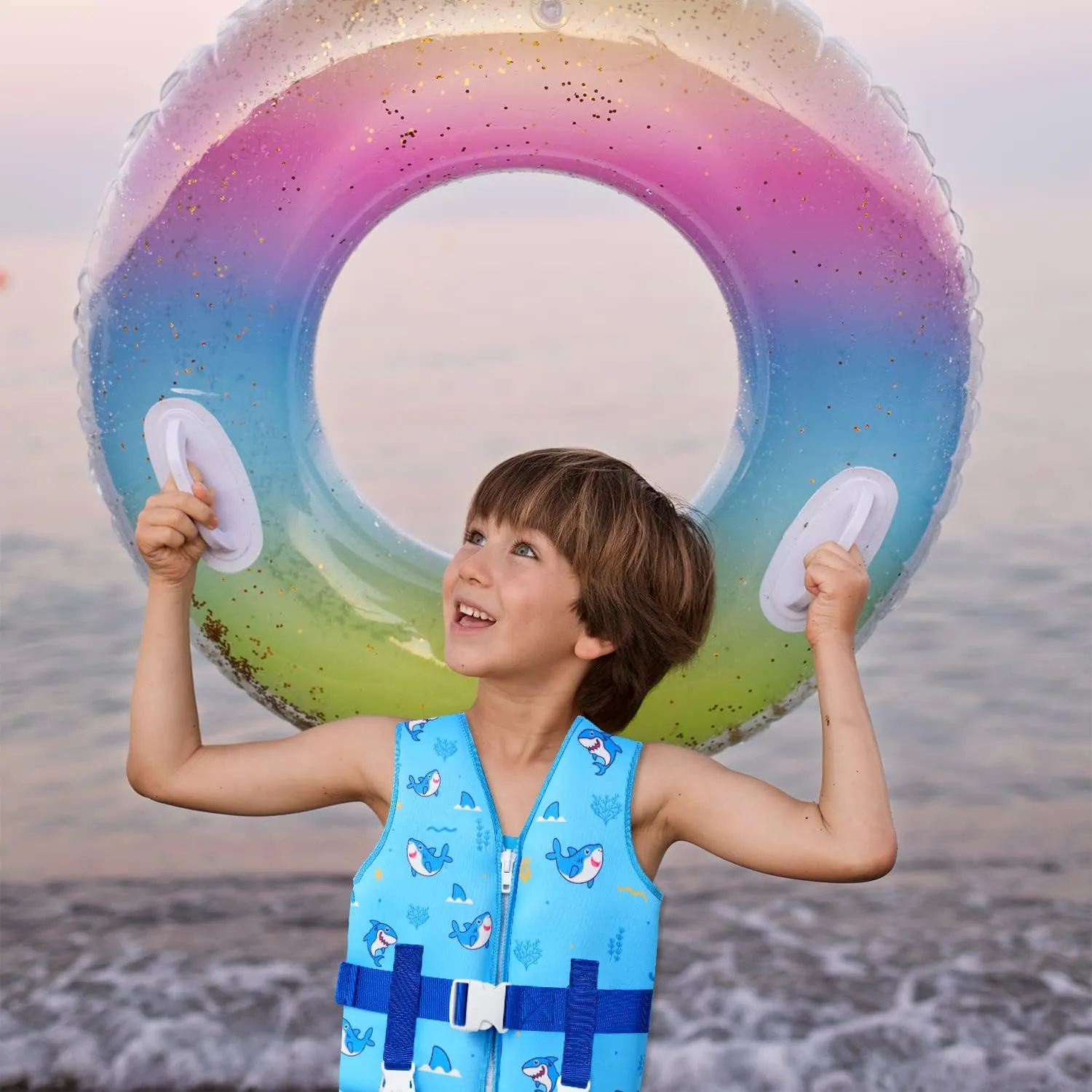 DOOHALO Toddler Swim Vest Kids Swimming Training Vest for Boys Girls Suitable for Age 1 to 8 Years 20Ibs - 46Ibs