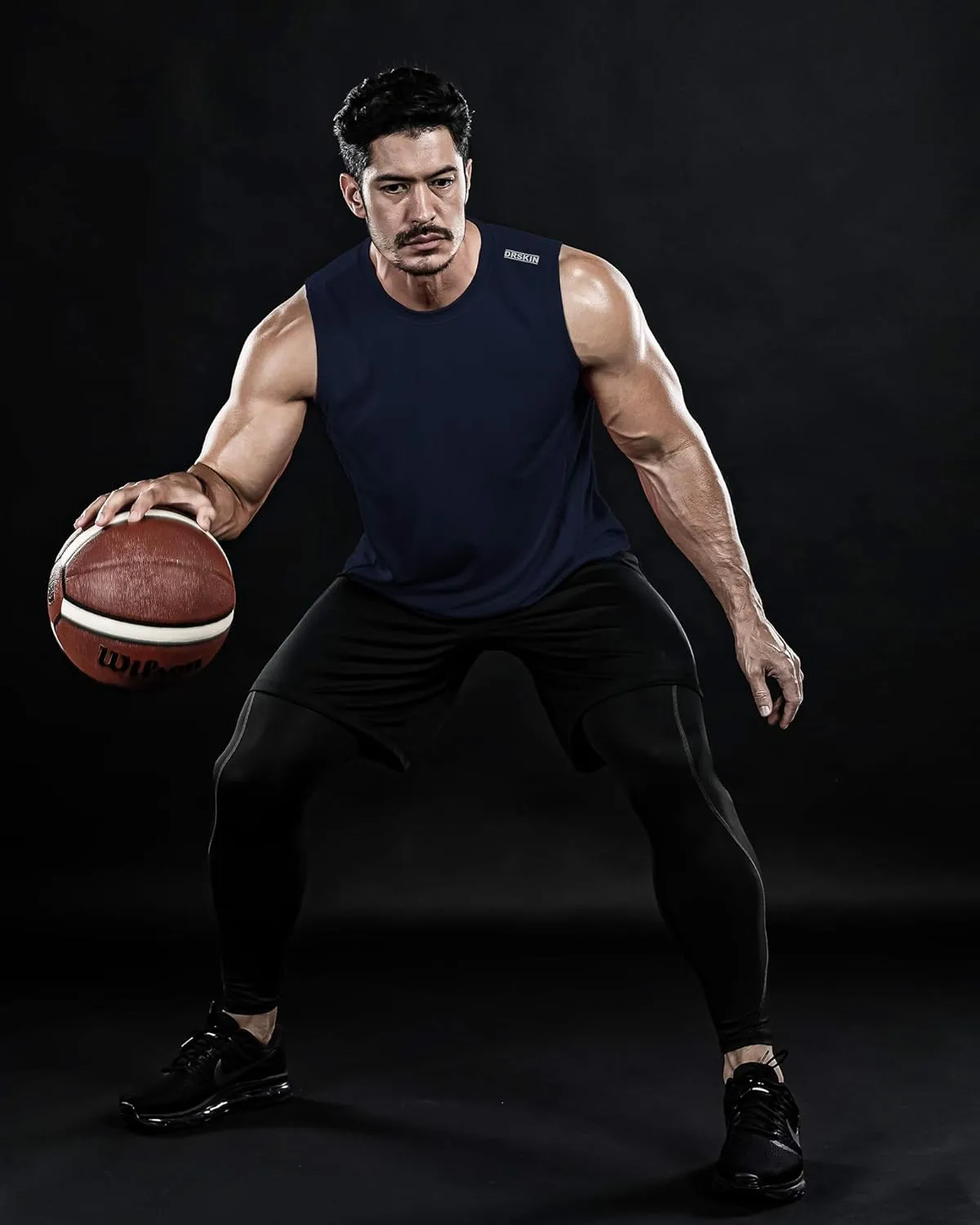 DRSKIN Men's 4, 3, 1 Pack Tank Tops Sleeveless Shirts Workout Athletic Muscle Mesh Dry Fit Gym Training Active Athletic