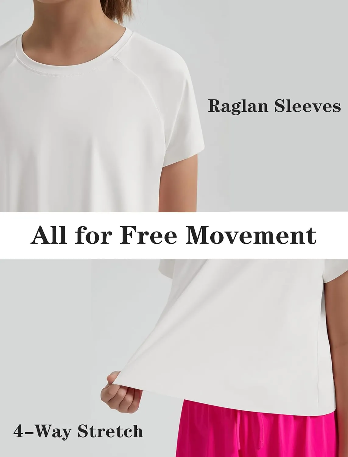 EXARUS Girls Athletic Shirts Short Sleeve Crop Tops/Split Back Quick Dry T Shirt Workout Summer Casual Kids 6-14Y