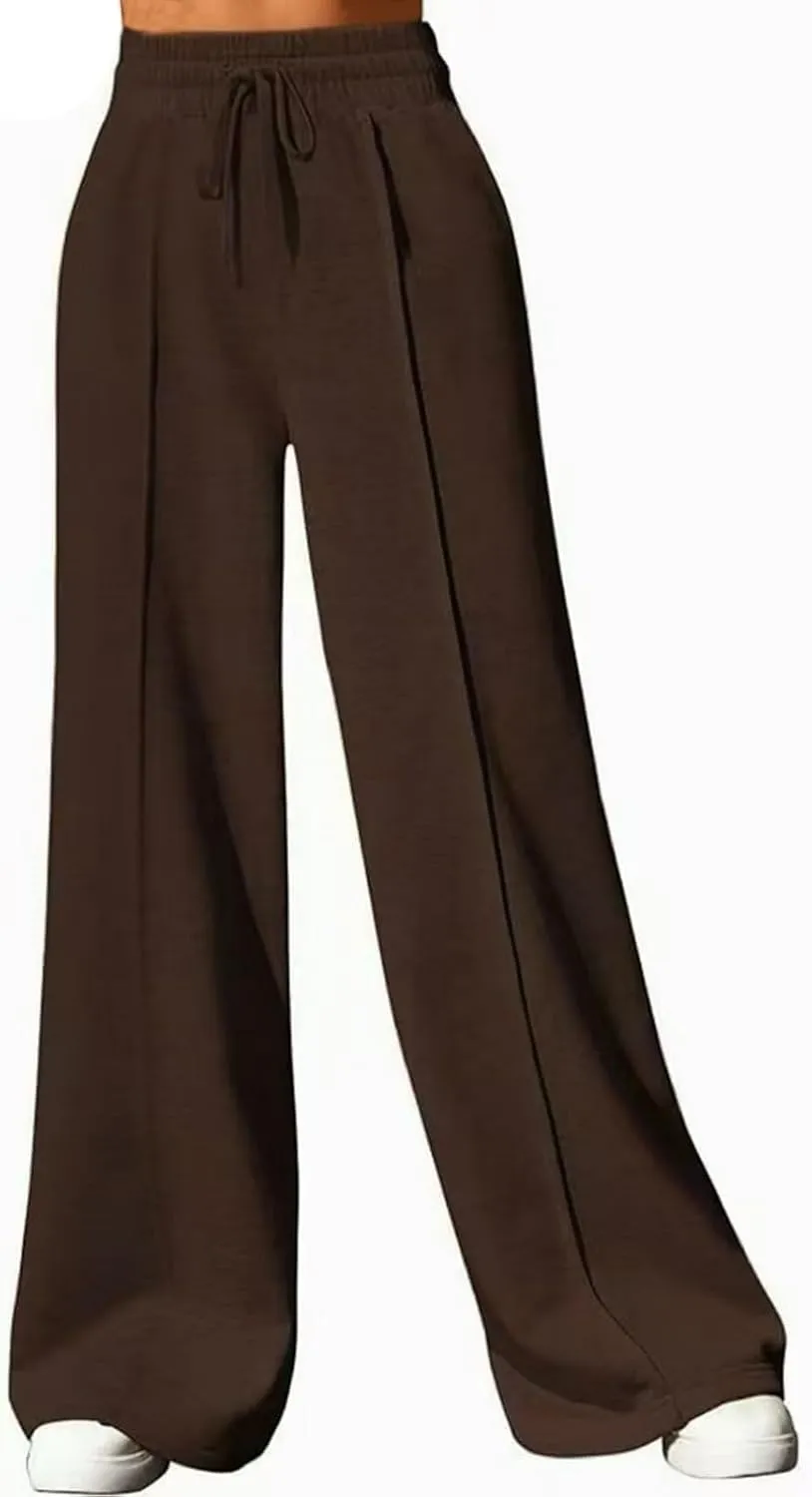 Flare Sweatpants Women Loose Fit Skin Friendly Soft Wide Leg Sweatpants Premium Comfy Drawstring Jogger Sweatpants