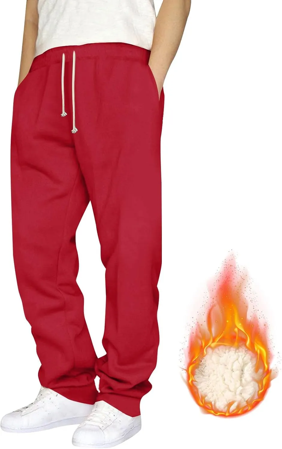 Fleece Joggers for Women Winter Warm Sweatpants Women Sherpa Lined Sweatpants with Pocket Athletic Sweatpants