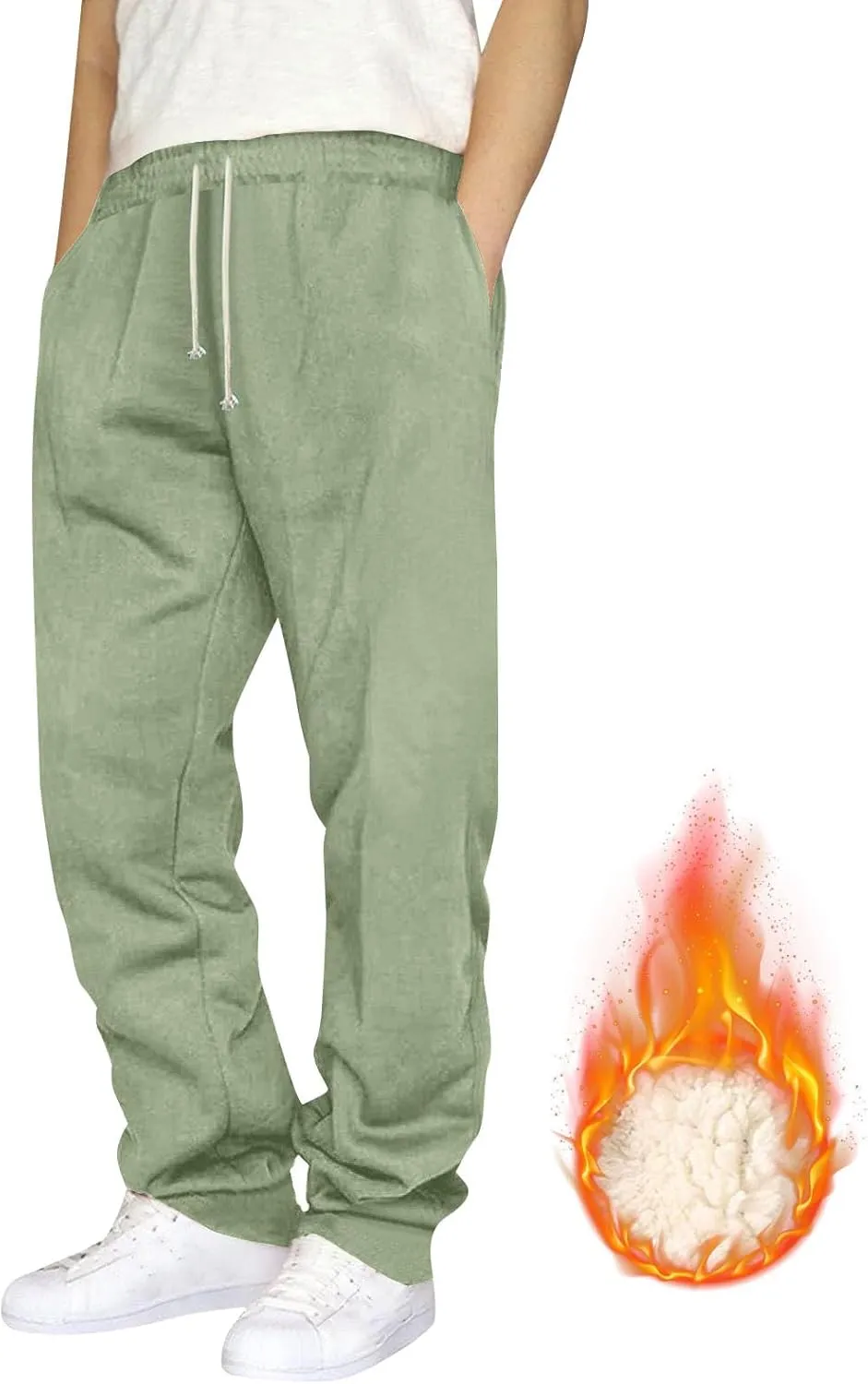 Fleece Joggers for Women Winter Warm Sweatpants Women Sherpa Lined Sweatpants with Pocket Athletic Sweatpants