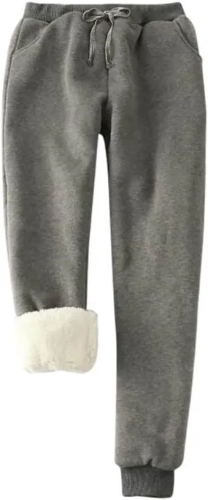 Fleece Joggers for Women Winter Warm Sweatpants Women Sherpa Lined Sweatpants with Pocket Athletic Sweatpants