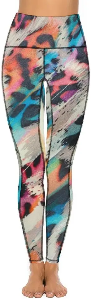 Flowers Print Yoga Pants Tummy Control Yoga Pants Plus Size Leggings Seamless Casual Women Everyday