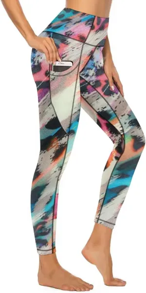 Flowers Print Yoga Pants Tummy Control Yoga Pants Plus Size Leggings Seamless Casual Women Everyday