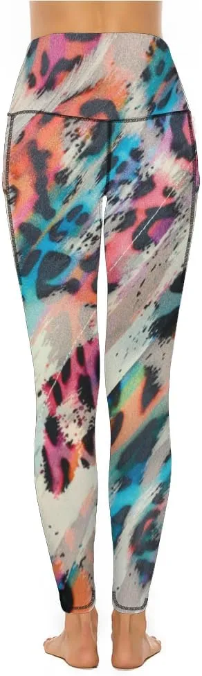 Flowers Print Yoga Pants Tummy Control Yoga Pants Plus Size Leggings Seamless Casual Women Everyday