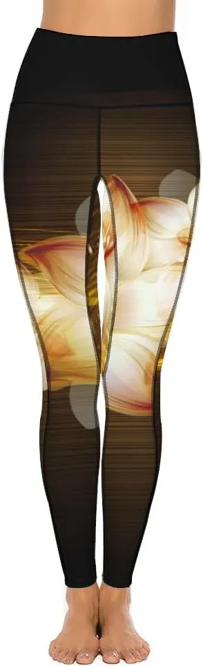 Flowers Print Yoga Pants Tummy Control Yoga Pants Plus Size Leggings Seamless Casual Women Everyday