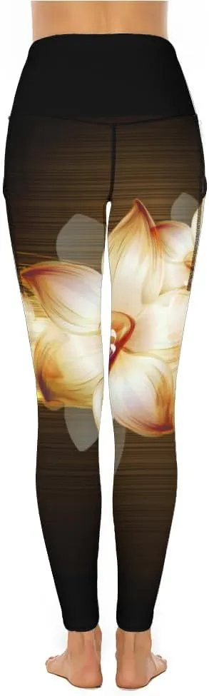 Flowers Print Yoga Pants Tummy Control Yoga Pants Plus Size Leggings Seamless Casual Women Everyday