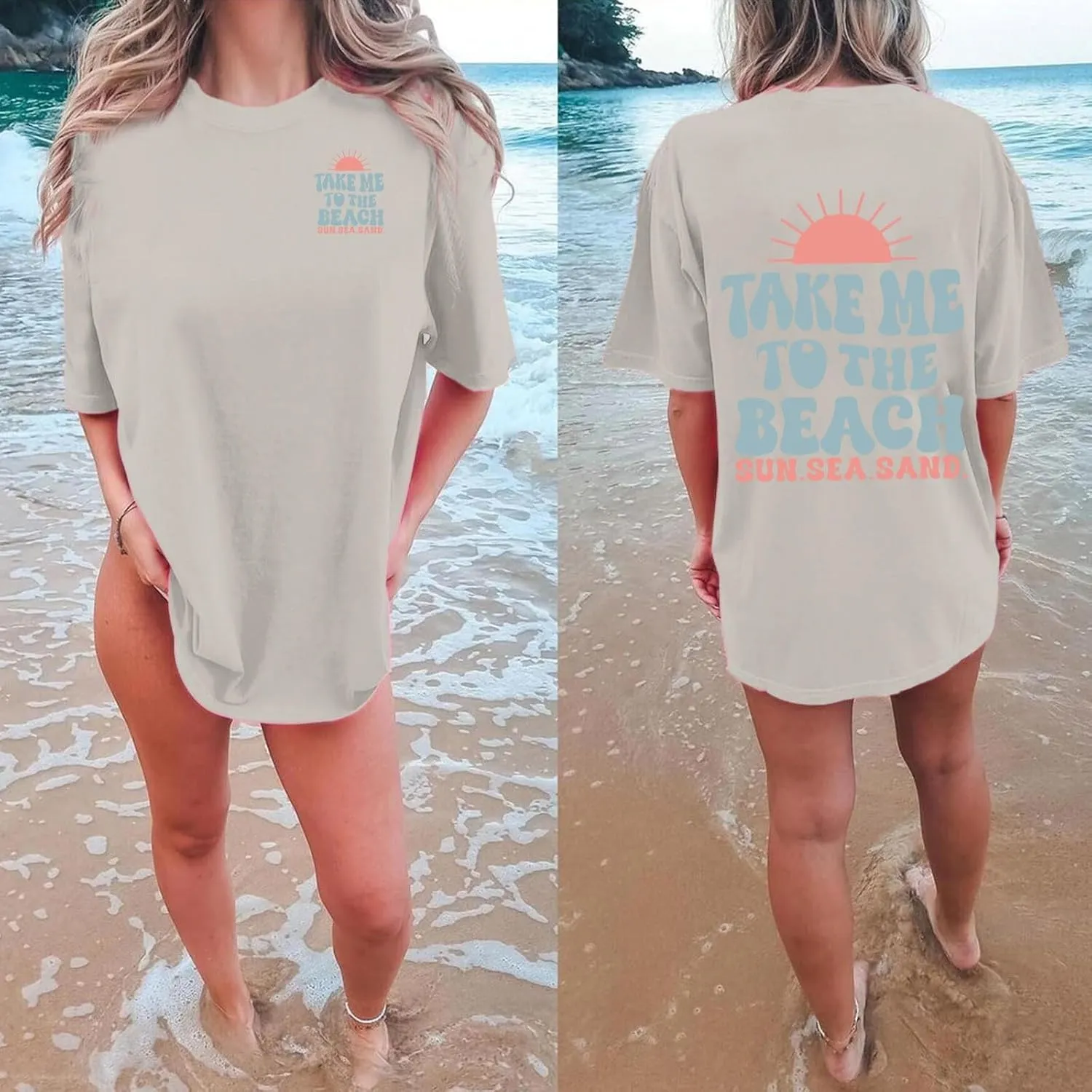Forever Chasing Sunsets T Shirt Sunset Palm Tree Shirt Summer Beach Vacation Tops Women Oversized Graphic tees